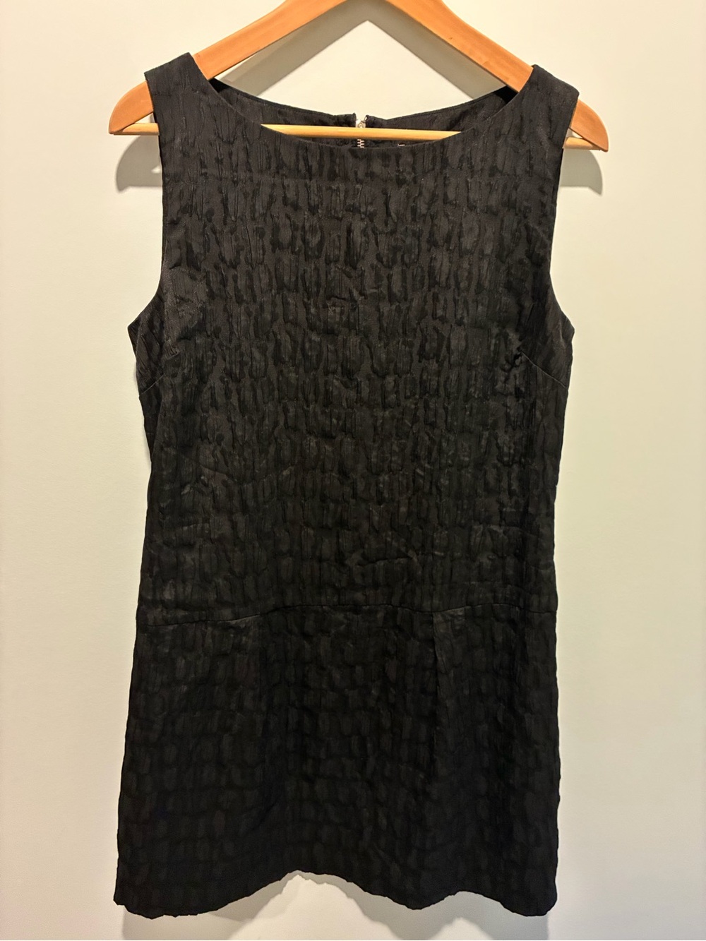 Kenneth Cole New York Textured Black Sleeveless Mini Shift Dress Size 6
